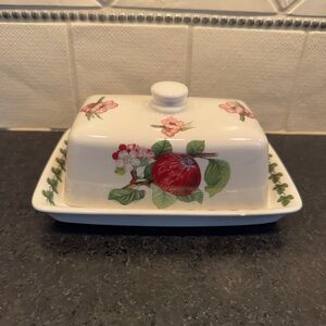 Portmeirion Pomona butter dish.